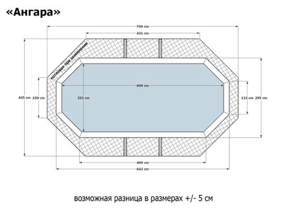 Деревянный морозоустойчивый бассейн "Ангара" 600 х 250 х 145 см Кристалл