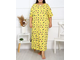 Женская длинная ночная сорочка большого размера из хлопка арт. 17859-6890 (цвет желтый) Размеры 68-78