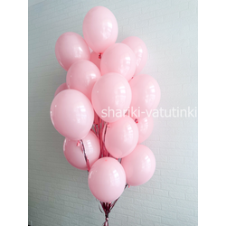Фонтан 25 шаров на дождике "Нежно-розовый"