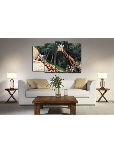 Модульная картина "Дружные жирафы"