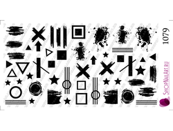 Слайдер-дизайн 1079 - Черные мазки, кляксы и фигуры.