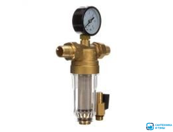 Самопромывной фильтр VIEIR  1/2'' с манометром стекло
