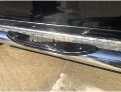 Пороги труба с проступью с алюминиевым листом d76 для Mitsubishi Pajero Sport (1998-2007)