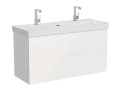 Шкаф Vitra Metropole Pure с раковиной, c 2 ящиками, с подсветкой в верхнем ящике, 120 см, цвет глянцевый белый, 67334