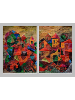 Старый город. 2026. Бумага, акрил. 42х60