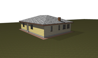 Одноэтажный дом с тремя спальнями 154.68 м² (S77)