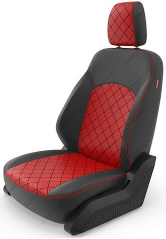 Чехлы "Автофрант" из экокожи  [ромб до середины 2D]