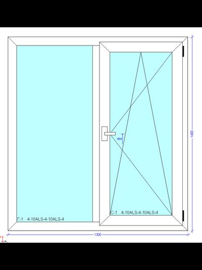 Окно ПВХ Рехау блиц нью с монтажом 1300 мм * 1400 мм
