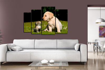 Модульная картина "Маленькие друзья"