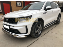 Защита штатного порога труба d60 для Kia Sorento 2020-