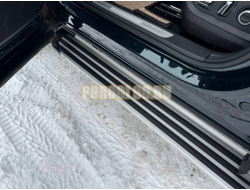 Пороги алюминиевые "Slim Line Silver" 1720 мм ТСС для Tenet T8 4WD 2025-