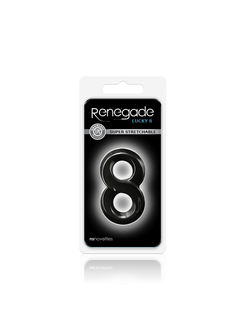 Эрекционное кольцо с подхватом мошонки Renegade - Lucky 8 - Black