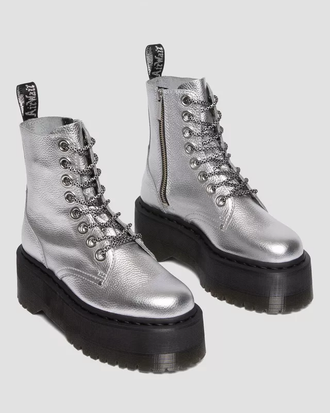 Dr martens silver boots shop