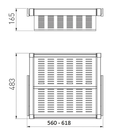 Полка для обуви перфорированная белая, с доводчиком, полного выдвижения WG-POBUWM...-10 GTV *