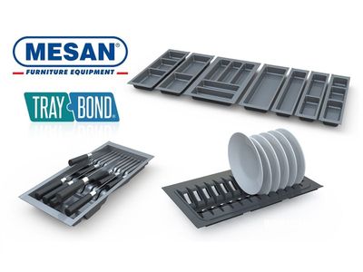 Лоток для ножей Mesan TrayBond, 5 больш.+6 маленьких (Ш206,5ХГ480-444хВ45) белый