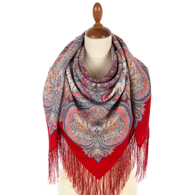 Павловопосадский платок Розовая метель 2179-5