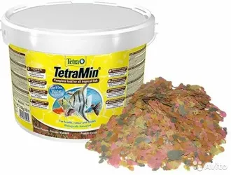 TetraMin 10л (ведро) - основной корм для всех видов рыб в виде хлопьев