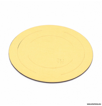 Подложка для торта, золото-белая, 24 см, 2,5 мм