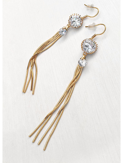 (АРТИКУЛ: 9669/01) СЕРЬГИ ЖЕНСКИЕ, ЗОЛОТИСТЫЙ МЕТАЛЛ, КРИСТАЛЛЫ