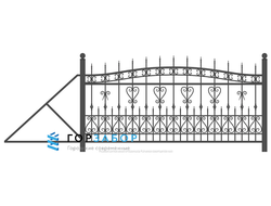 Заказать откатные раздвижные ворота с элементами ковки KSZ15-40 по цене завода для дачи