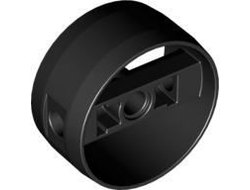 Cylinder 4 x 4 x 1 2/3 with Pin Holes and Center Bar, Black (41531 / 4159543 / 4248758 / 4262615 / 6116995)