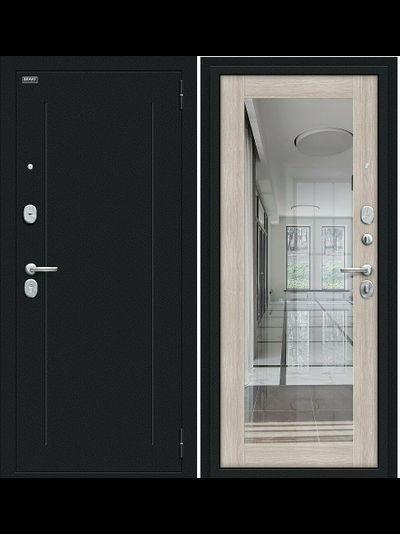 Дверь Входная  "Флэш"  Cappuccino Veralinga R/Букле черное