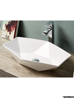 Фигурный умывальник шестигранник-лодочка 635х410х135 MELANA накладная раковина mln-78125