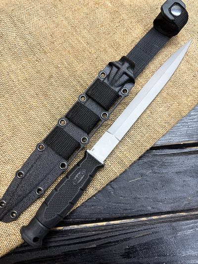 Тактический нож Страйт сталь AUS 6, рукоять резина, ножны ABS