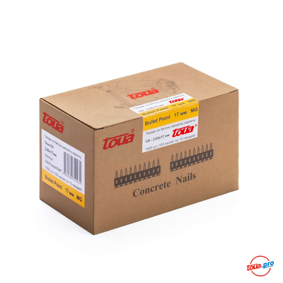 Кованые гвозди Toua по бетону, металлу 3,05x17 CN MG Bullet Point