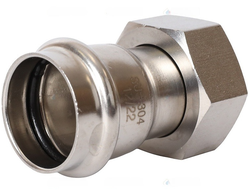 Переходник ROMMER с накидной гайкой ВПр-ВР, 28х1 из нержавеющей стали прессовой