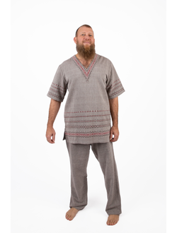 Славянский домашний костюм из льна ручного ткачества