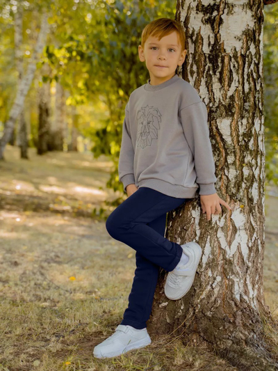 Брюки с подворотами синие