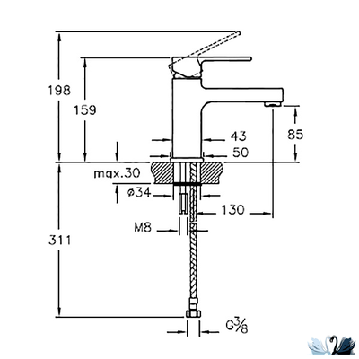 Смеситель Vitra Q-line для раковины A40775EXP