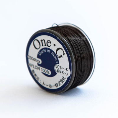 НЕЙЛОНОВАЯ НИТЬ ДЛЯ БИСЕРОПЛЕТЕНИЯ Toho ONE-G (катушка 50 ярдов/45,72 метра) - ЧЁРНЫЙ (02)