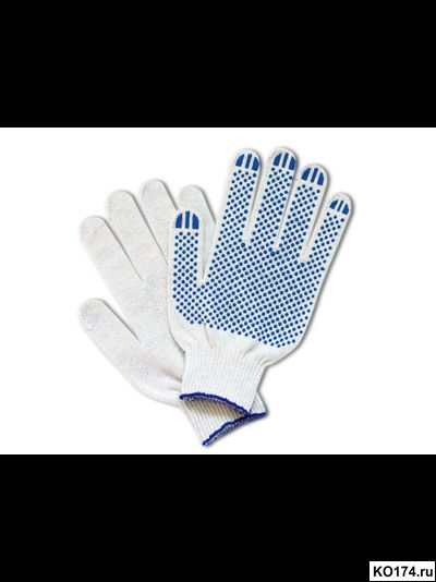 Перчатки ХБ с ПВХ 10й класс 4 нити