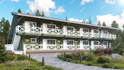 Гостиница из оцилиндрованного бревна "Бриз", 290 м2