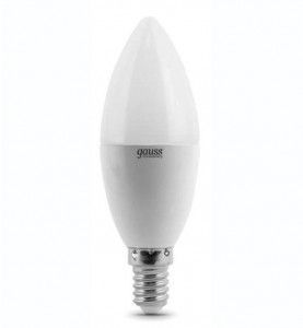 Лампа светодиодная Gauss Elementary Свеча E14 8W(540lm) 4100K 4K 100x37 матовая, пластик/алюм. 33128