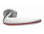 Дверные ручки Morelli Luxury "SUNRISE" CSA/ROSSO Цвет - Матовый хром/с красной вставкой