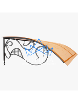 Кованый козырек №13