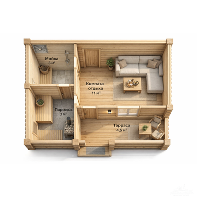 "Уютная" 30м2 6х6