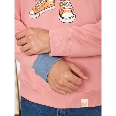 МУЖСКОЙ СВИТШОТ РОЗОВЫЙ "ЦВЕТОЧНЫЕ КЕДЫ"