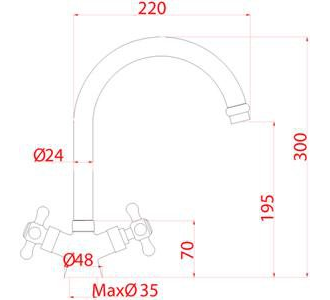 Смеситель Юкинокс 41217 STCR