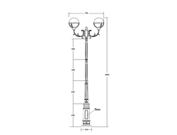 Светильники садово-парковые GENOVA 2 E7 (3,0м) (копия)