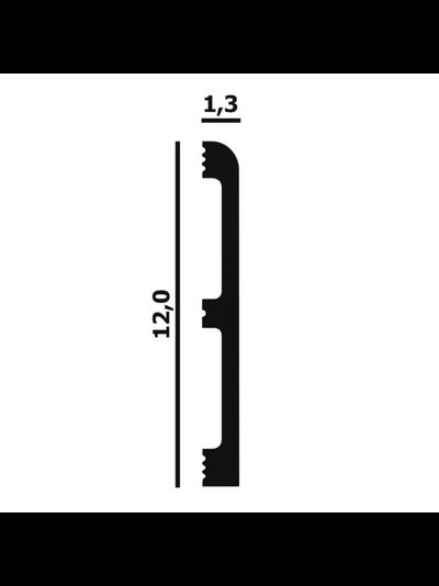 Плинтус напольный Перфект Plus P68, из дюрополимера, влагостойкий, под покраску, 2 метра