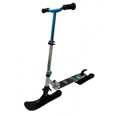 Самокат-снегокат 2в1 tech team 125R-comfort 2022 г white/celadon с лыжами