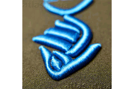 3д вышивка голубой логотип