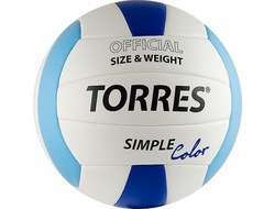 Мяч волейбольный TORRES Simple Color цв.белый-голубой-синий р.5