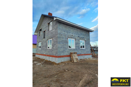 Строительство дома из ячеистого бетона с мансардной крышей. Срок сдачи: апрель 2023 года