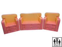 Детская игровая мебель «Комфорт» (без столика) оранжевый / желтый