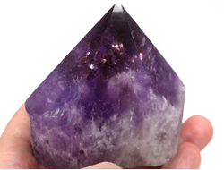 Аметист, аметрин, кристалл полированный со спиленным основанием (80*75*50 мм, 377 г) №37662